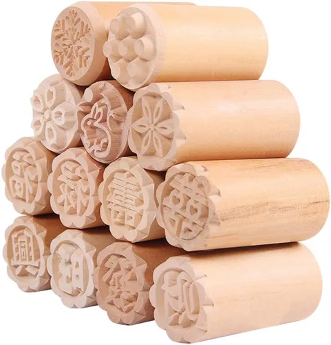 Vista 2 de Xdodnev 8 unids/set pastel molde madera postre sello sello tradicional chino luna DIY galleta