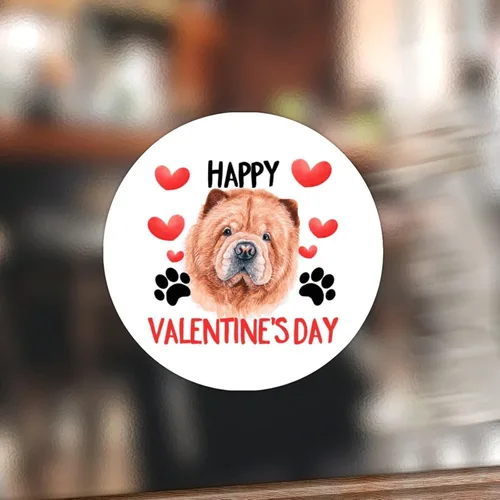 Vista 19 de 100 calcomanías de San Valentín con corazón rojo Corgi para perros, etiqueta de vinilo para perros del día de San Valentín, calcomanías redondas