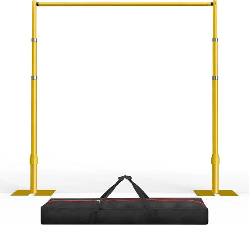 Vista 10 de Kit de soporte de telón de fondo de tubo y cortina EMART, 3x3 metros de alta resistencia ajustable para fotos, marco de metal con base plana