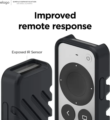 Vista 4 de elago Funda protectora R3 para Apple TV 4K Siri Remote 3ª y 2ª generación Negro