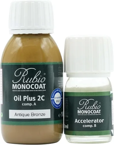 Vista 171 de Rubio Monocoat Tinte y acabado para madera de 650 pies cuadrados - Niebla 5% Oil Plus 2C Aceite de linaza ecológico de secado rápido