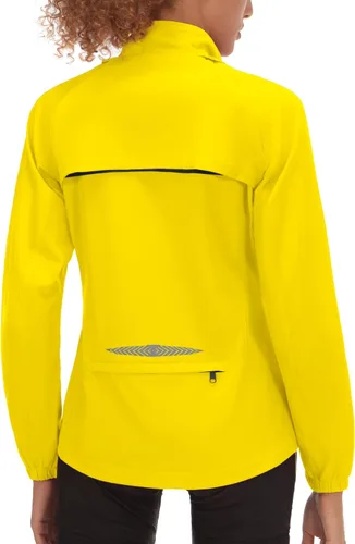Vista 7 de Little Donkey Andy Chaqueta de ciclismo plegable para mujer, mangas Amarillo fluorescente