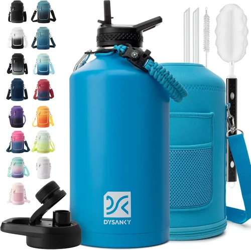 Vista 65 de DYSANKY Botella de agua aislada de 32 onzas, metal al vacío de acero inoxidable grueso, jarra de agua deportiva portátil para gimnasio y senderismo