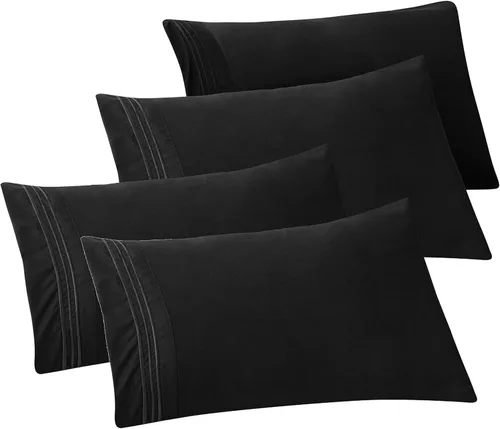 Vista 83 de Elegant Comfort Fundas de almohada sólidas de microfibra de alta calidad hotelera, tejido suave, resistente a las arrugas y a las manchas, fácil