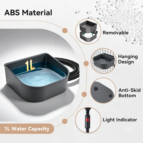 Vista 3 de Heated Water Bowl for Cats, Outdoor Anti-Freeze Pet Thermal Bowls for Chickens Rabbits Birds, Hanging Small Dog Winter Warm Dish, Heating Bird Baths