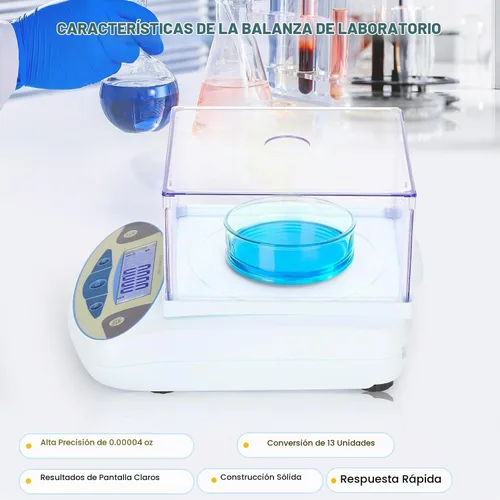 Vista 6 de Balanza de laboratorio 500g*0.001g, balanza analítica de alta precisión con parabrisas, balanza electrónica científica, balanza de precisión digital