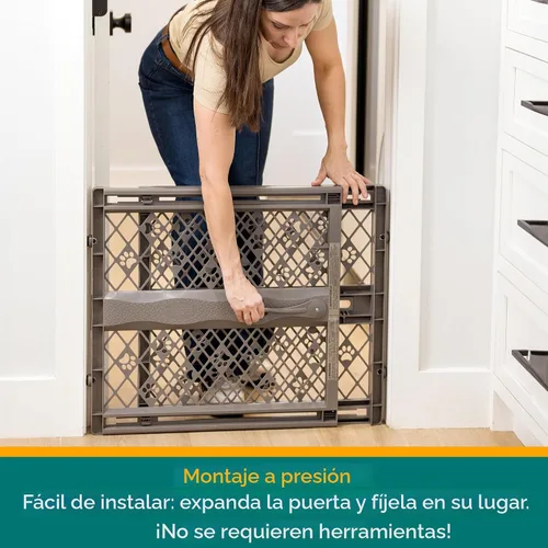 Vista 3 de MYPET North States Paws - Puerta portátil para mascotas: 26-40 pulgadas de ancho. Montaje a presión. No necesita herramientas. Fabricado en EE. UU.