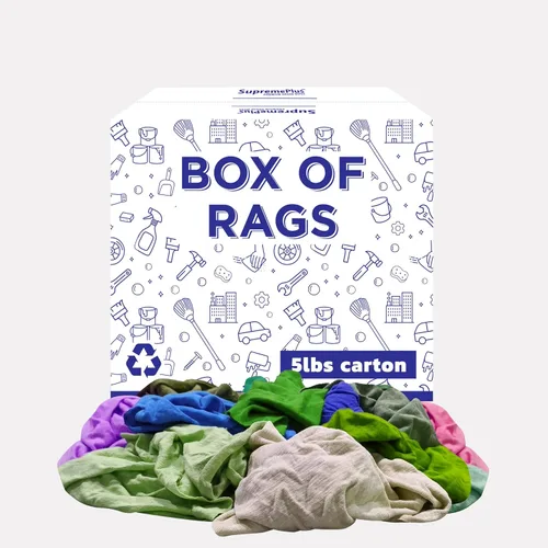Vista 16 de Trapos de limpieza de camisetas de color reciclado (caja de 600 libras de palé de 60 x 10 libras) en trapos de algodón de color caja, perfectos