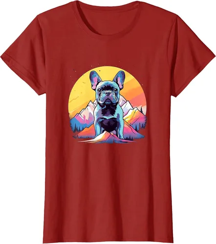 Vista 61 de French Bulldog Dog Men Women Kids T-Shirt Asphalt Grey