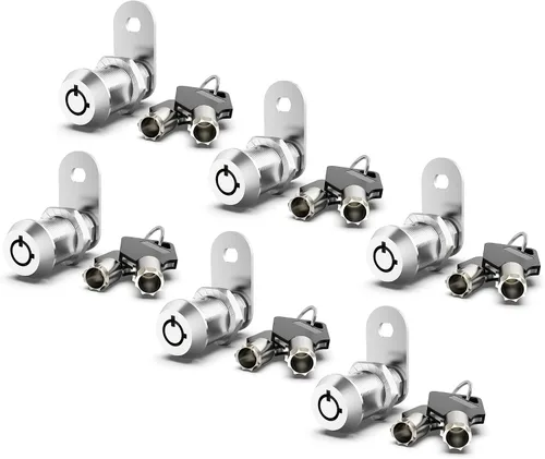 Vista 12 de Paquete de 1 cerradura de gabinete con llaves, cerradura de leva de 5/8 pulgadas con llave similar, cerradura de almacenamiento para compartimento
