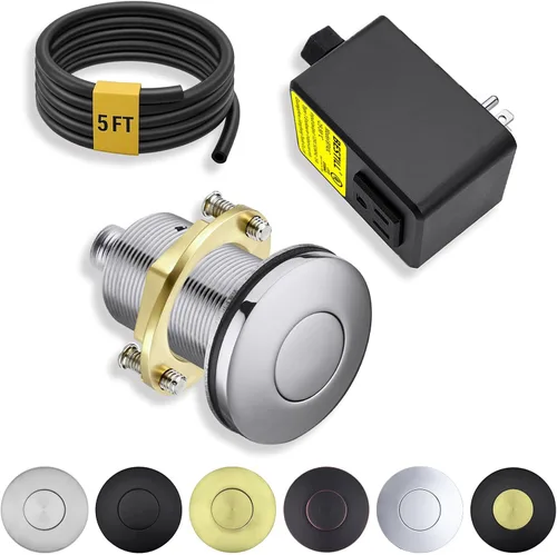Vista 16 de BESTILL Kit de interruptor de aire para eliminación de basura - Certificado UL, botón de interruptor superior de fregadero sin cable para triturador