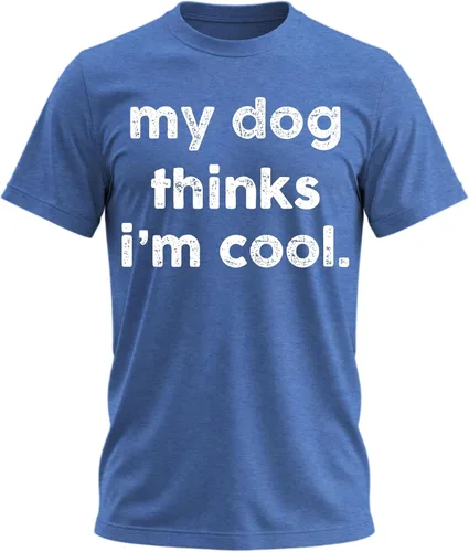 Vista 15 de My Dog Thinks I'm Cool - Camiseta divertida con diseño de perro y papá para Negro