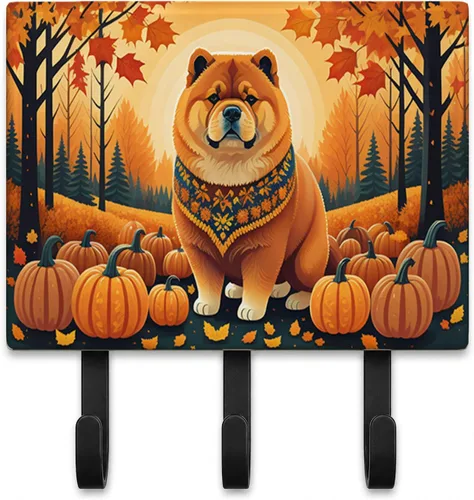 Vista 75 de Affenpinscher - Correa de otoño o llavero Affenpinscher Fall artwork on ceramic tile with three steel hooks for keys, leashes, towels