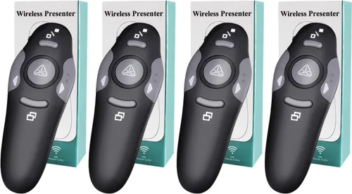 Vista 8 de 2 unidades de clicker inalámbrico para presentaciones de PowerPoint, control remoto de presentador inalámbrico con puntero láser, clickers