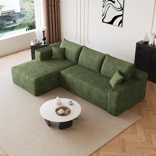 Vista 14 de AUGOP Sofá modular moderno de 96 pulgadas para sala de estar, sofá modular con sofás en forma de L, sofá tapizado sin hueso, sofá seccional con Negro