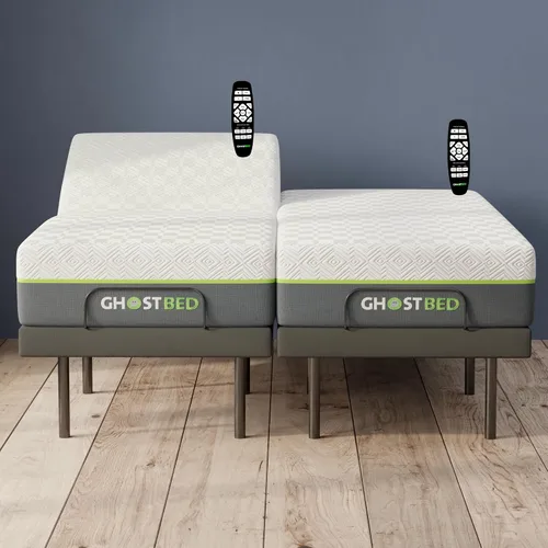 Vista 14 de GhostBed Base de cama ajustable y base de alimentación con control remoto inalámbrico, ajustes de gravedad cero y masaje, puertos USB, tamaño King