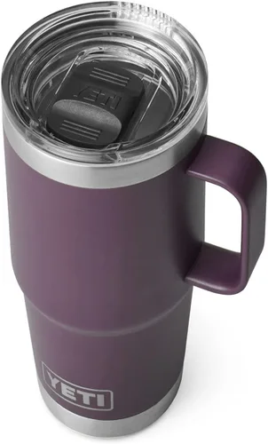 Vista 7 de YETI - Vaso de viaje Rambler de 20 onzas, de acero inoxidable, aislada al vacío con tapa fuerte Stronghold Blanco