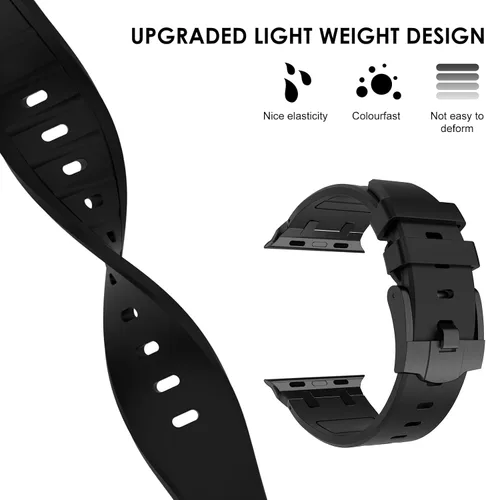 Vista 4 de NewWays AP - Correa de lujo para Apple Watch Ultra de 1.929 in 1.811 in 1.772 in 1.732 in 1.654 in 1.614 in 1.575 in 1.496 in para hombres