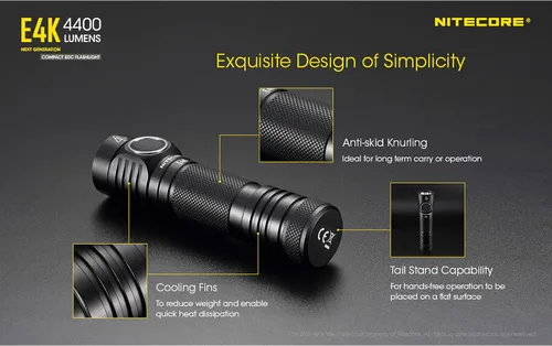Vista 10 de Nitecore Linterna recargable compacta E4K de 4400 lúmenes EDC con organizador LumenTac