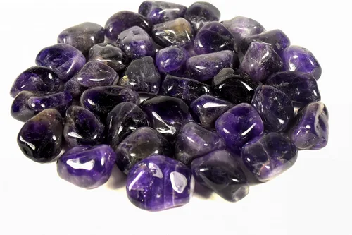 Vista 6 de Guijarros de cabujón de amatista púrpura oscuro pulido natural brillante piedra preciosa de cuarzo cristal mineral Tumbled Stone especímenes