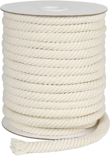 Vista 8 de Tenn Well Cordón de macramé de 165 pies y 0.197 in de algodón trenzado Beige