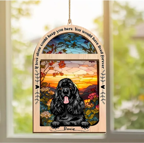 Vista 274 de LOVELYPOD Adorno de Navidad personalizado de sabueso afgano, atrapasoles con nombre, regalos de pérdida de mascotas, regalos para amantes