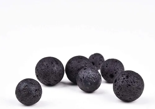 Vista 4 de 250 unidades por bolsa cuentas de lava negra natural de piedra volcánica de roca volcánica, cuentas de piedras preciosas de chakra Reiki, cuentas