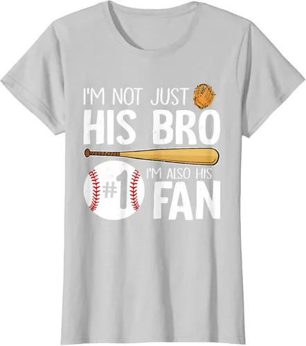 Vista 26 de Camiseta Baseball Brother I'm Not Just His Bro I'm His Number One Fan, Negro
