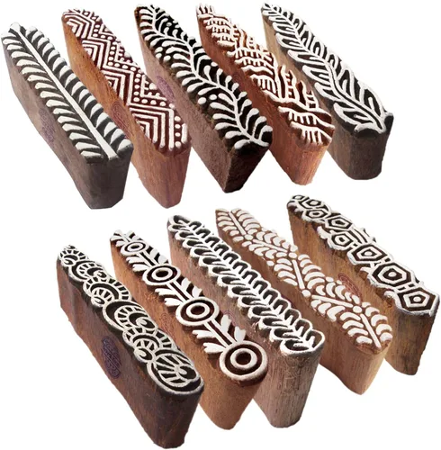 Vista 21 de Sellos de madera artísticos pequeños bloques de impresión de diseño redondo (juego de 10) Htag2151