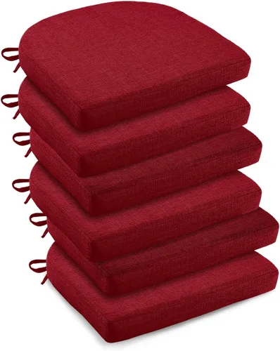 Vista 8 de downluxe Cojines para sillas de interior para sillas de comedor, almohadillas de espuma texturizada suaves y cómodas para sillas de cocina con lazos