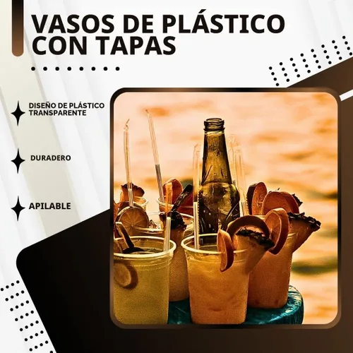 Vista 3 de Green Direct Vasos desechables de 12 onzas con tapas, vasos de plástico transparente con tapas, tazas de café helado para té Boba de burbujas, taza