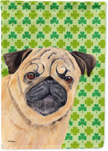 Vista 344 de Caroline's Treasures SS4442GF Affenpinscher Bandera de jardín con retrato de trébol del día de San Patricio para buzón, bandera decorativa