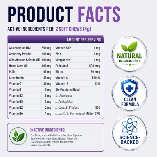 Vista 8 de Vitaminas y suplementos para perros 25 en 1, masticables multivitamínicos