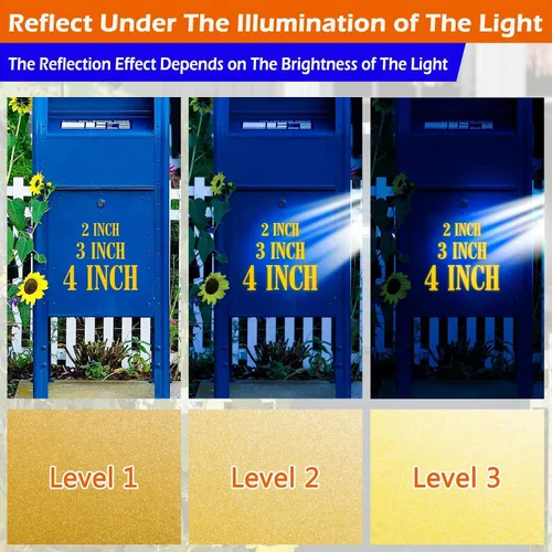 Vista 3 de Seloom 4" Calcomanías reflectantes para números de buzón y letras para exterior, adhesivas, números de buzón 4 juegos (0-9), letras 2 juegos (A-Z)
