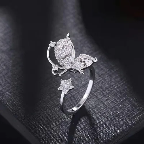 Vista 3 de Aisza 18K Gold Plated Rings - Vintage Wrap Stacking Statement Rings with Finest Cubic Zirconia for Women Adjustable Open Rings