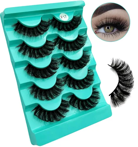 Vista 12 de Pestañas postizas de visón con volumen que parecen extensiones glamorosas y rizadas, paquete de 5 pares