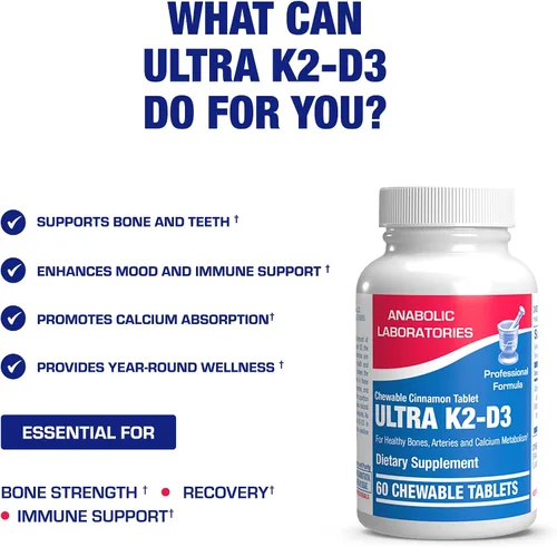 Vista 5 de Suplemento masticable de vitamina D y K2 – Clínico D3 K2 2000IU para dientes óseos, estado de ánimo y apoyo inmunológico más absorción de calcio