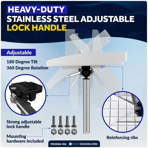 Vista 3 de Five Oceans FO3936-M2 Tabla de cortar para barco, mesa de cebo de línea premium, paquete de 2, soporte para caña, con ranura para cuchillo