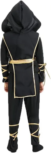 Vista 5 de AOKGLC Disfraz de Ninja de lujo para niños, disfraz de Ninja de Halloween UpCreatio, disfraz de ninja para niños, trae accesorios de ninja