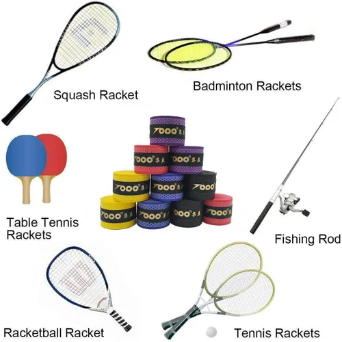 Vista 7 de Cinta de agarre para raqueta de tenis, diseño de punto de presión, antideslizante para raqueta de tenis, raqueta de bádminton, bate de béisbol