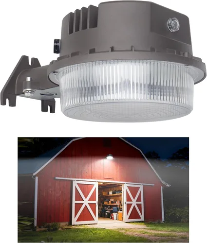 Vista 10 de Luz LED de granero del anochecer al amanecer con fotocélula, 55 W, 7500 lúmenes, 5000 K, incandescente de 500 W, reemplazo HID de 200 W, luz