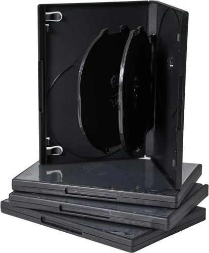 Vista 11 de Progo Funda premium para DVD de 6 discos de tamaño estándar de 0.551 in con funda transparente, solución de almacenamiento que ahorra espacio