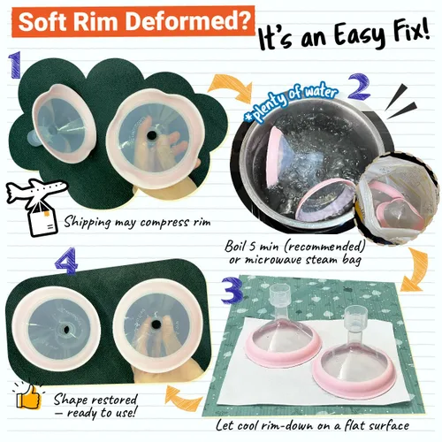 Vista 3 de 9mm Maymom MyFit Shields, Serie Pano; Compatible con el extractor de leche Medela PersonalFit, Freestyle, Harmony, Maxi, Conector Freestyle Flex