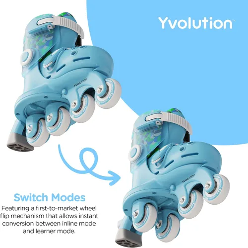 Vista 3 de Volution Learner Twista Patines – Patines ajustables 2 en 1 para niños a partir de 2 años – Convierte de patines de tres ruedas a patines en línea