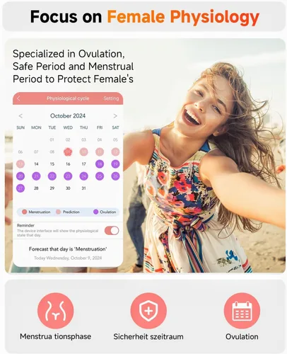 Vista 7 de Hwagol Relojes inteligentes para mujer compatibles con iPhone Android [llamadas/cuerpo delgado de metal], pantalla AMOLED microesférica de 1.43