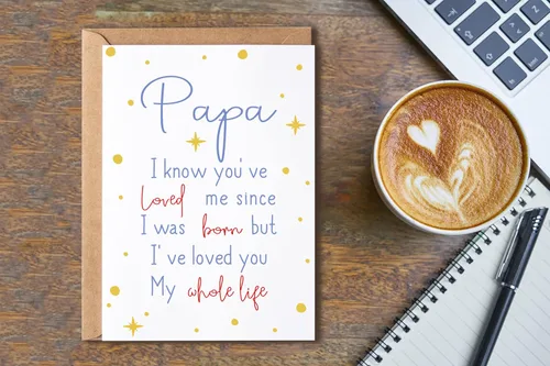 Vista 3 de EruditeGifts Papa I Know You've Loved Me Since - Tarjeta de cumpleaños para papá - Tarjeta del día del papá - Bonita tarjeta de cumpleaños para papá