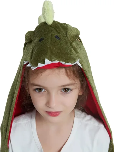 Vista 6 de Manta Usable con Capucha para Niños, Manta con Capucha de Animal, Regalo para Niños