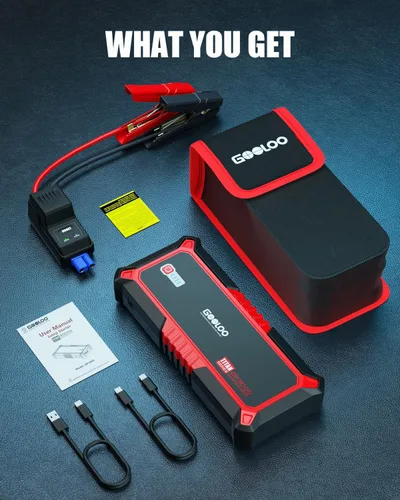 Vista 7 de GOOLOO - Arrancador de batería para automóvil GP3000 mejorado de 3000 A (hasta 9 L de gas o 7 L de motor diésel) 12 V, paquete de potencia portátil
