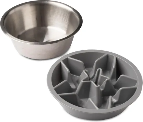 Vista 14 de Leash Boss Tazones de Alimentación Lenta para Perros - 1.5 Tazas, Cuenco de Comida para Perros Tipo Rompecabezas con Orificios de Alimentación, Se