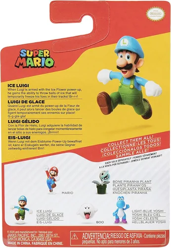 Vista 3 de Super Mario Figura de acción de 2.5 pulgadas Ice Running Luigi juguete coleccionable